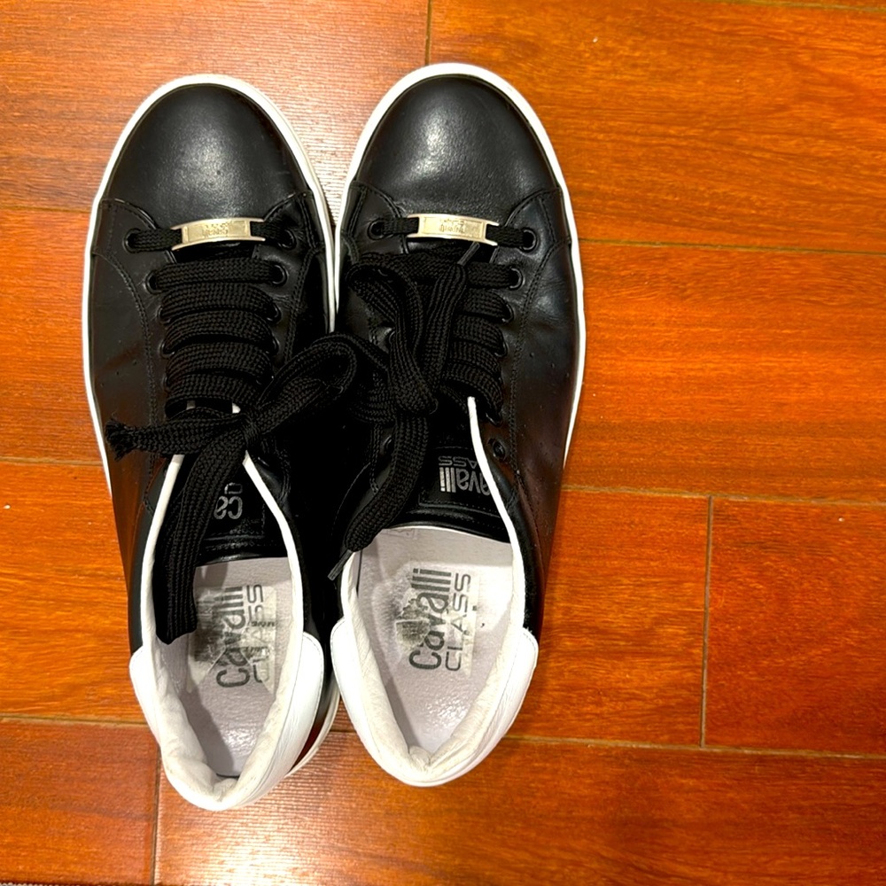 Cavalli Class Black and White Sneakers - Picture 2 of 3